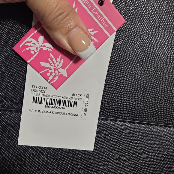 Trina Turk Black Satchel with Gold Accents - Picture 12 of 13